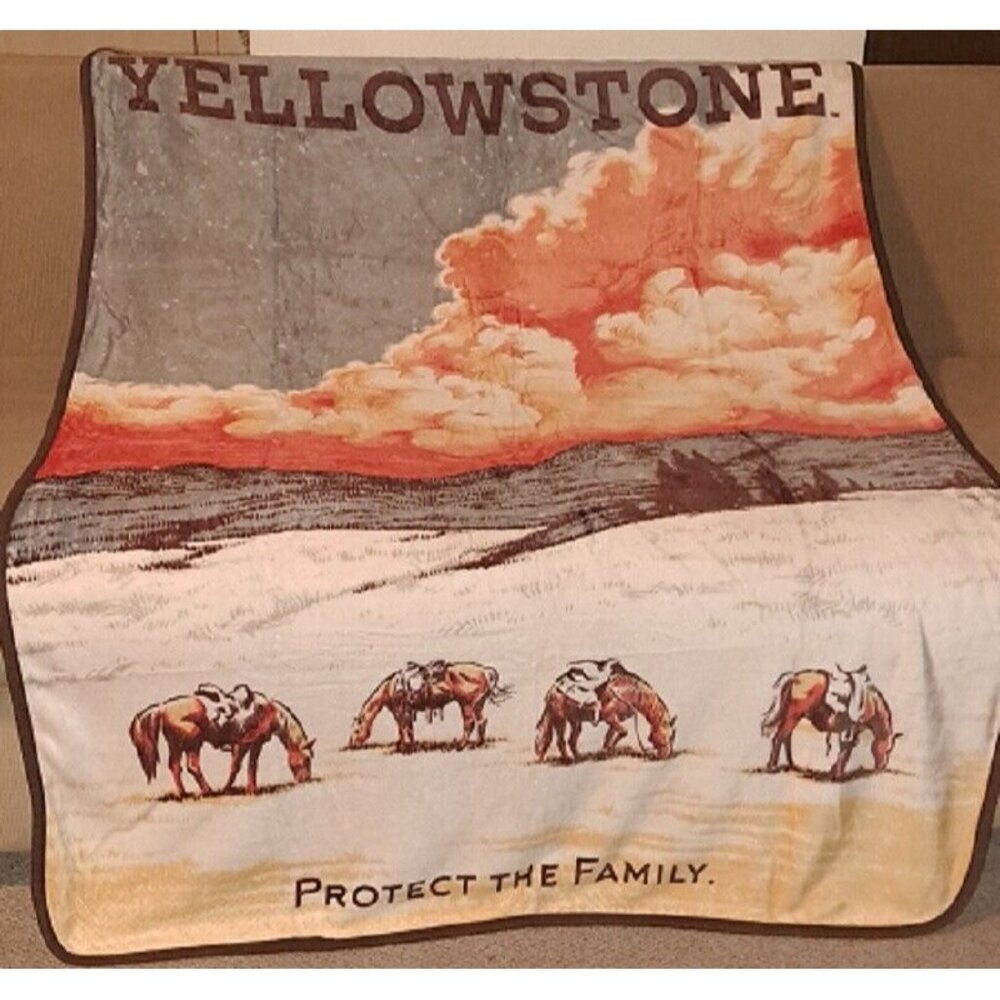 New Yellowstone Dutton Ranch Protect 45x60 Plush GIFT Throw Blanket WARM TV Show